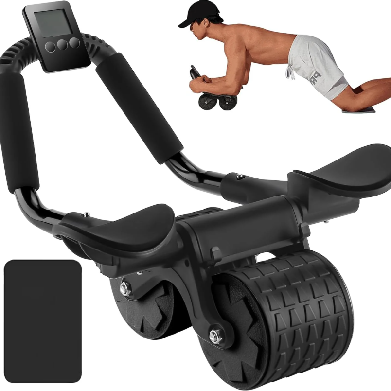Ab Roller Wheel With Elbow Support - Support de coude rebond automatique roue