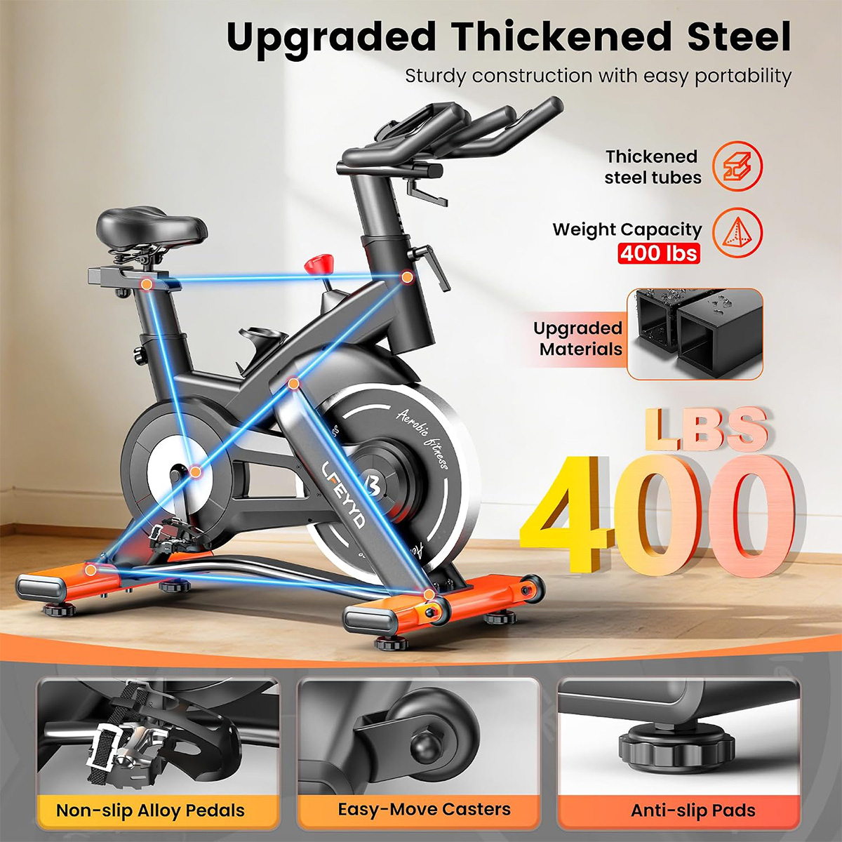 Vélo d’exercice Pooboo, vélo d - Exercise Bike Magnetic Resistance avis et prix